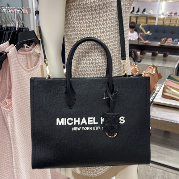 Michael Kors Medium Mirella 35S2G7ZT7L Tote Bag In Black NWT - Picture 2 of 16